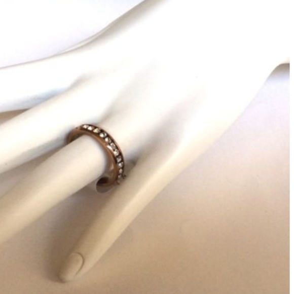 Rose Gold Eternity Ring Crystal Size 7 8 9 10 12 - Picture 3 of 8